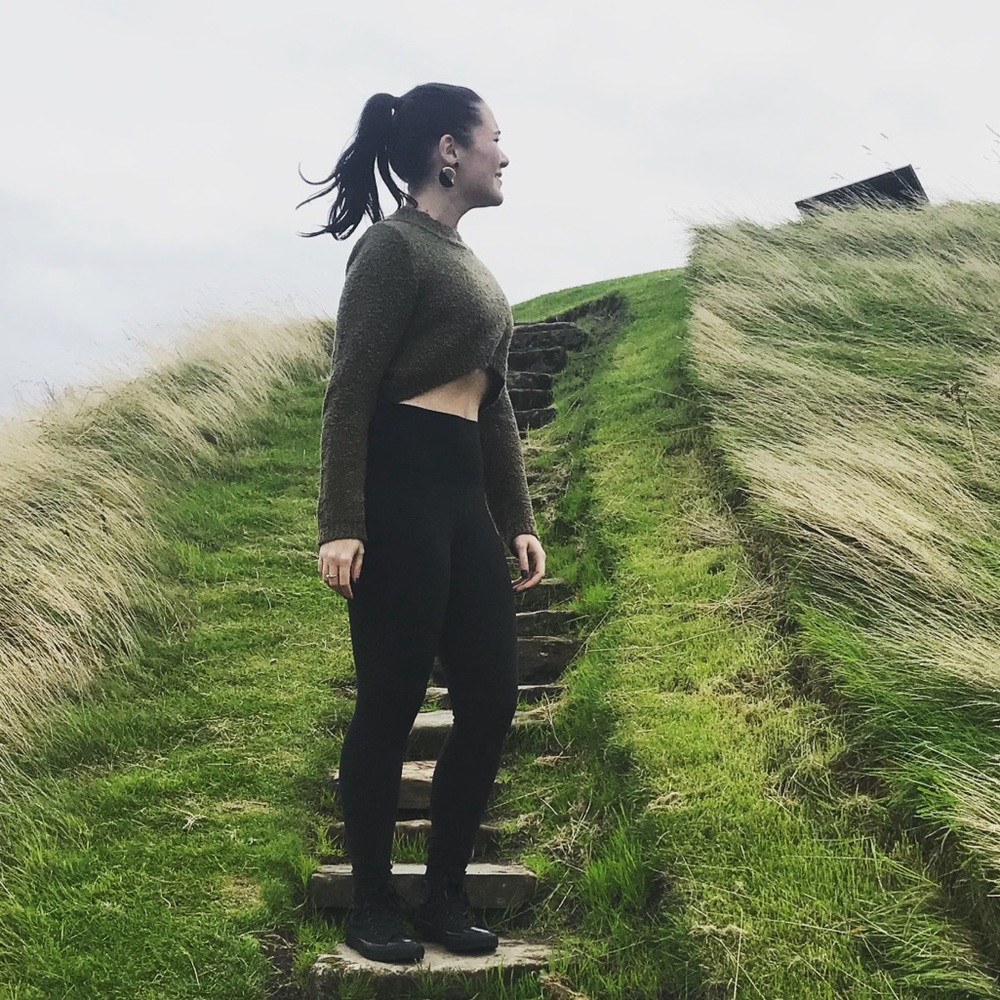 Forrest Green Crop Sweater